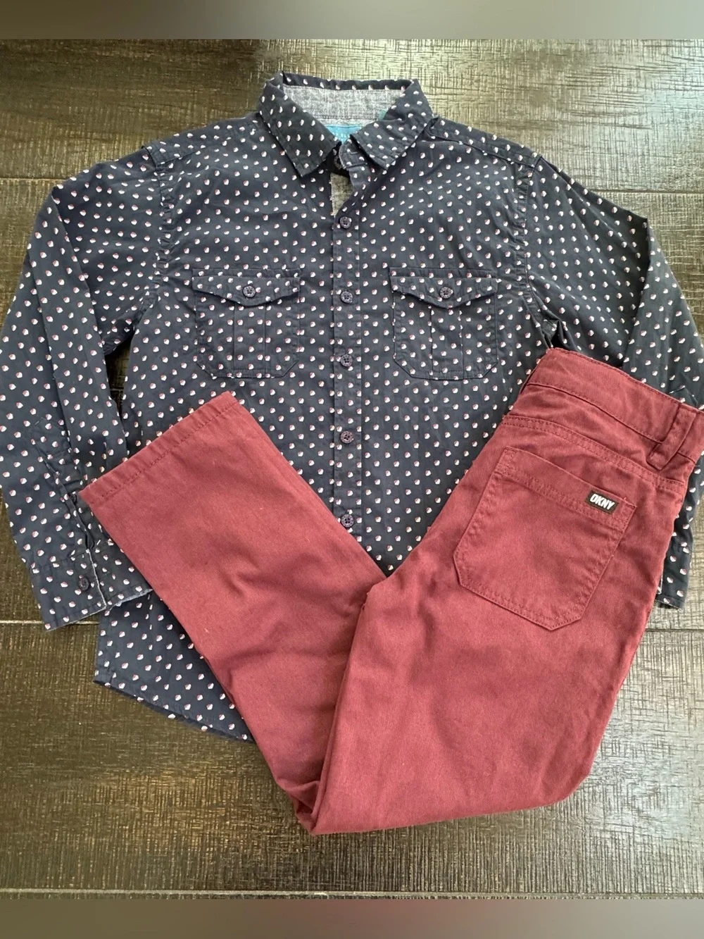 Boys Size 10 Perry Ellis Button-Up Shirt & DKNY Pants Outfit